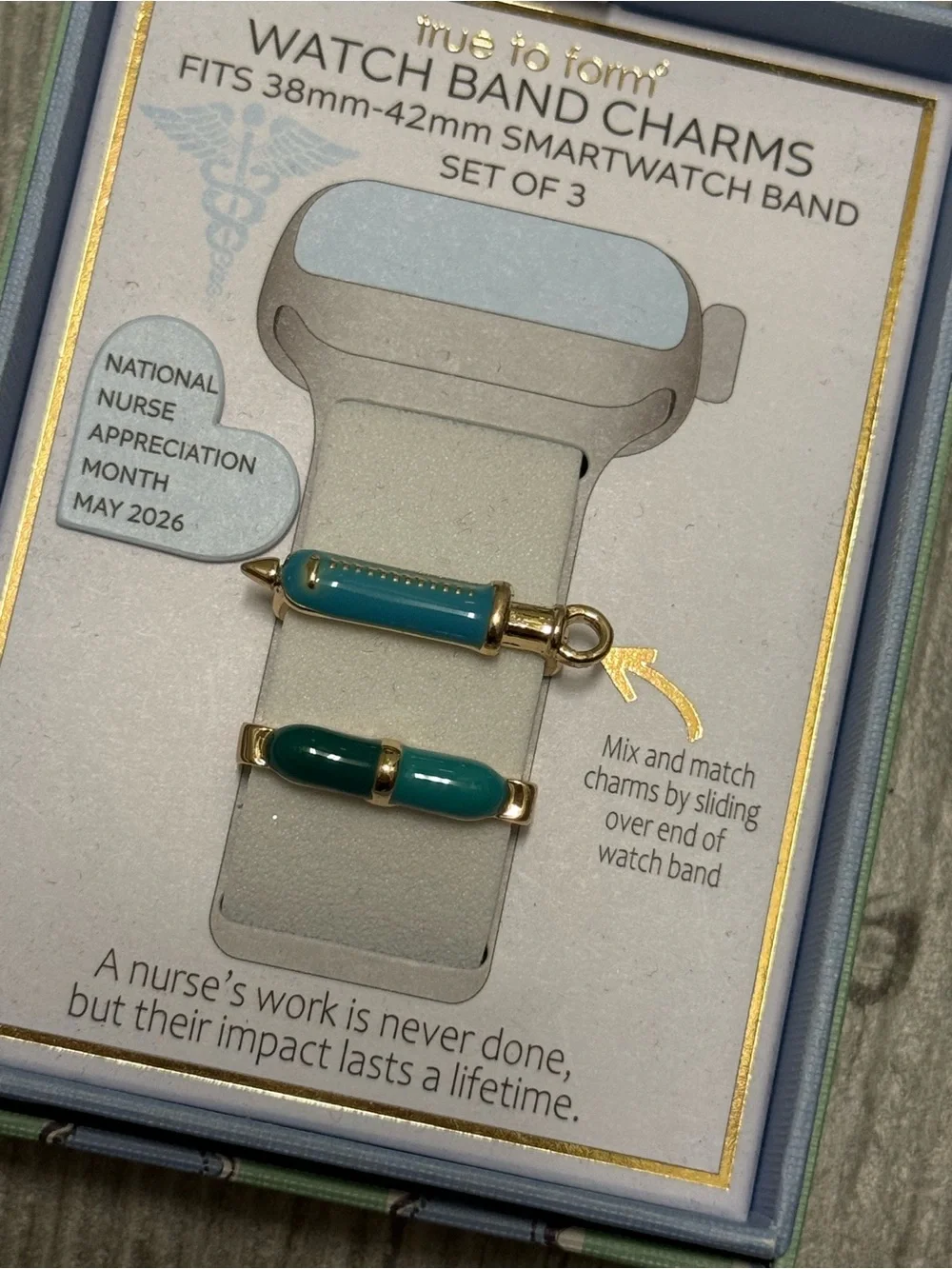 True to form Nurse smartwatch 38-42mm Watch Band Charms Set of 2